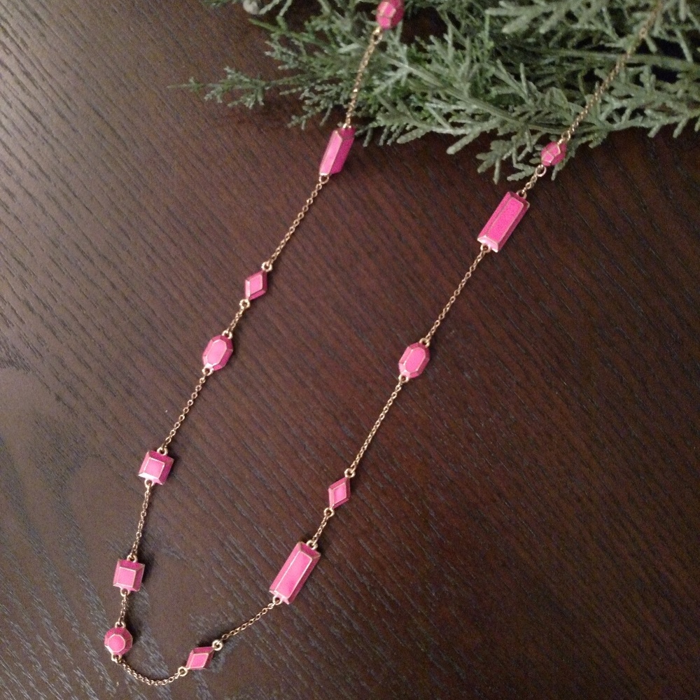 kate spade Gold and Pink Enamel Necklace - 16''